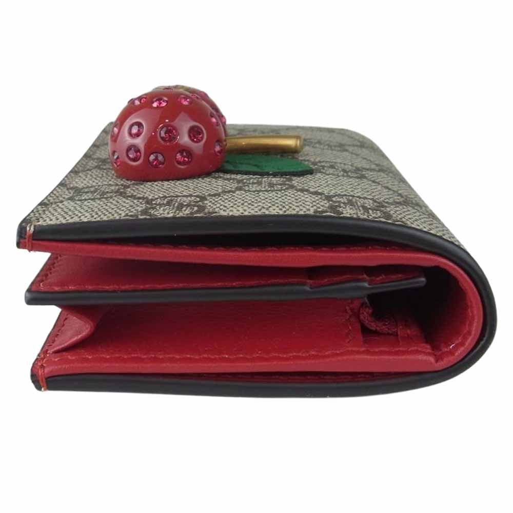 GUCCI グッチ 476050 GGスプリーム チェリー さくらんぼ 二つ折り 財布 