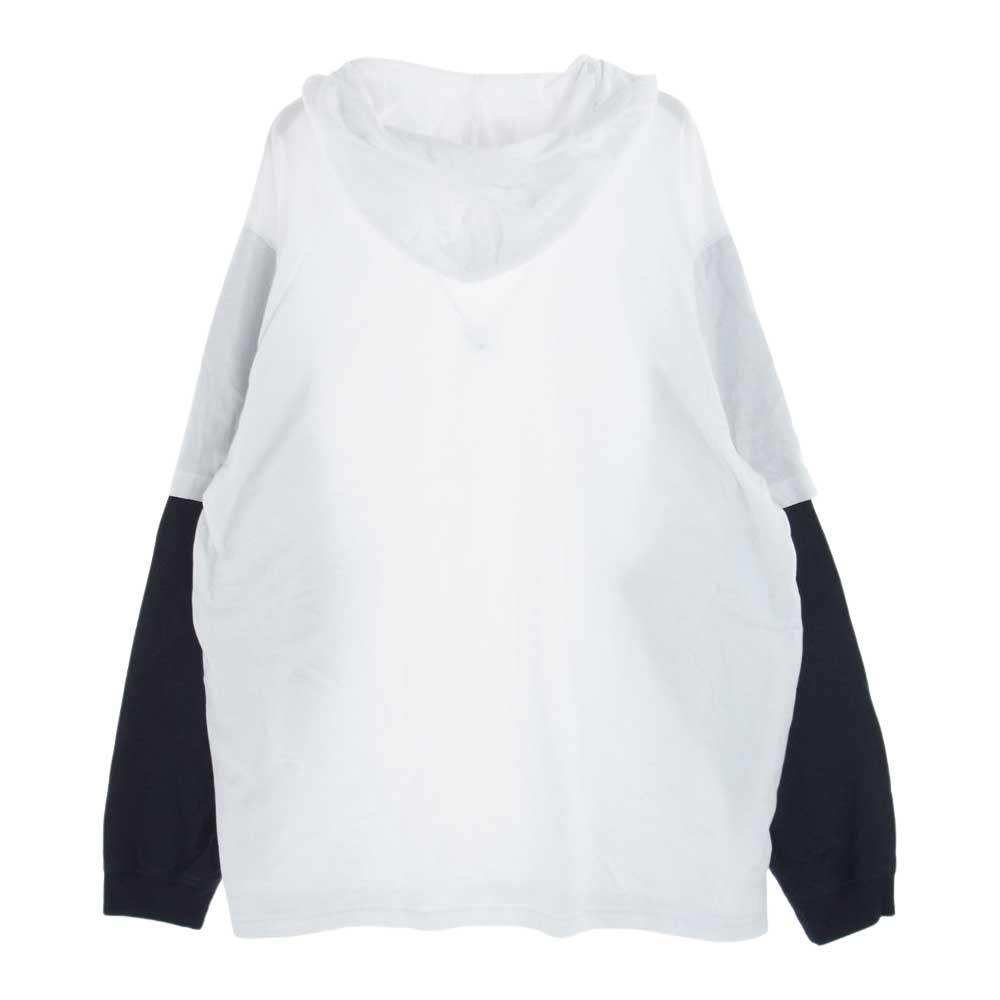 Supreme シュプリーム 22AW Layered Hooded L/S Top レイヤード フーディー エルエス パーカー ホワイト系 L【中古】