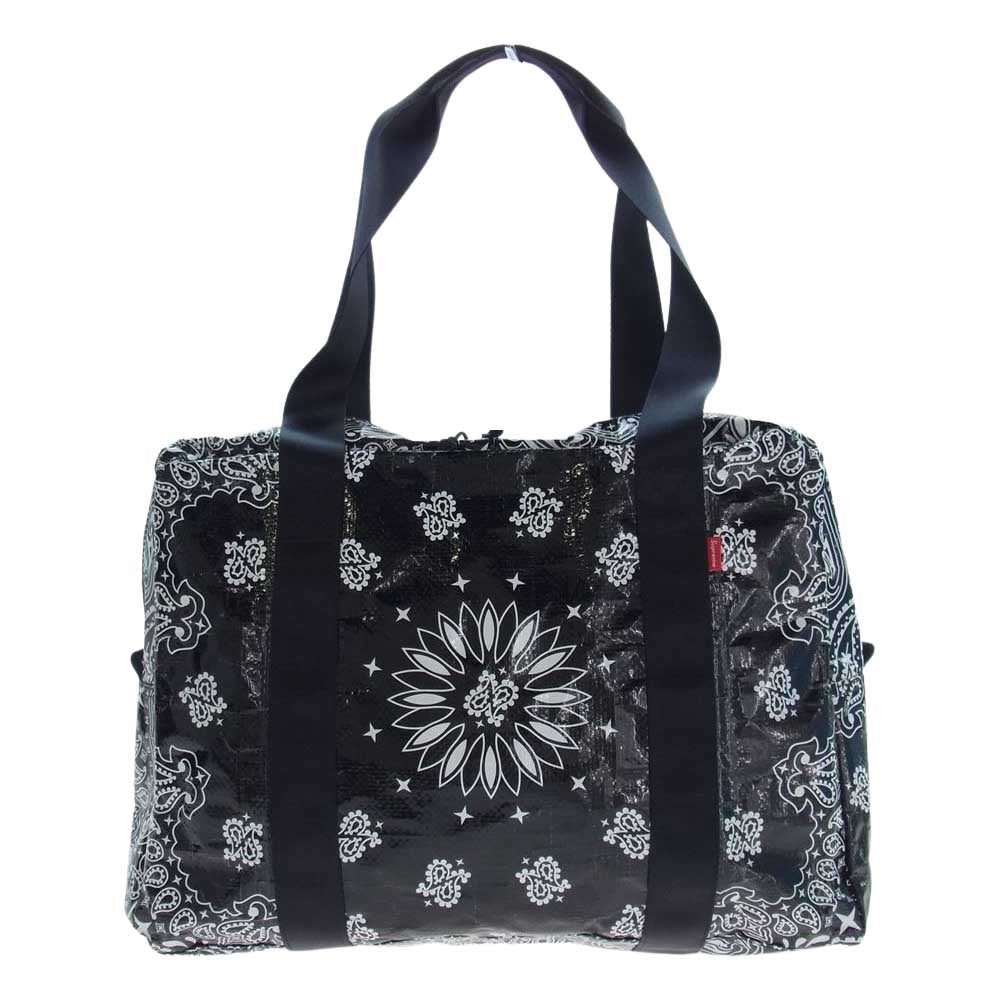 Supreme シュプリーム 21SS Bandana Tarp Small Duflle bag バンダナ タープ スモール ダッフルバッグ ナイロンバック ボックスロゴ トート バッグ ブラック系【美品】【中古】