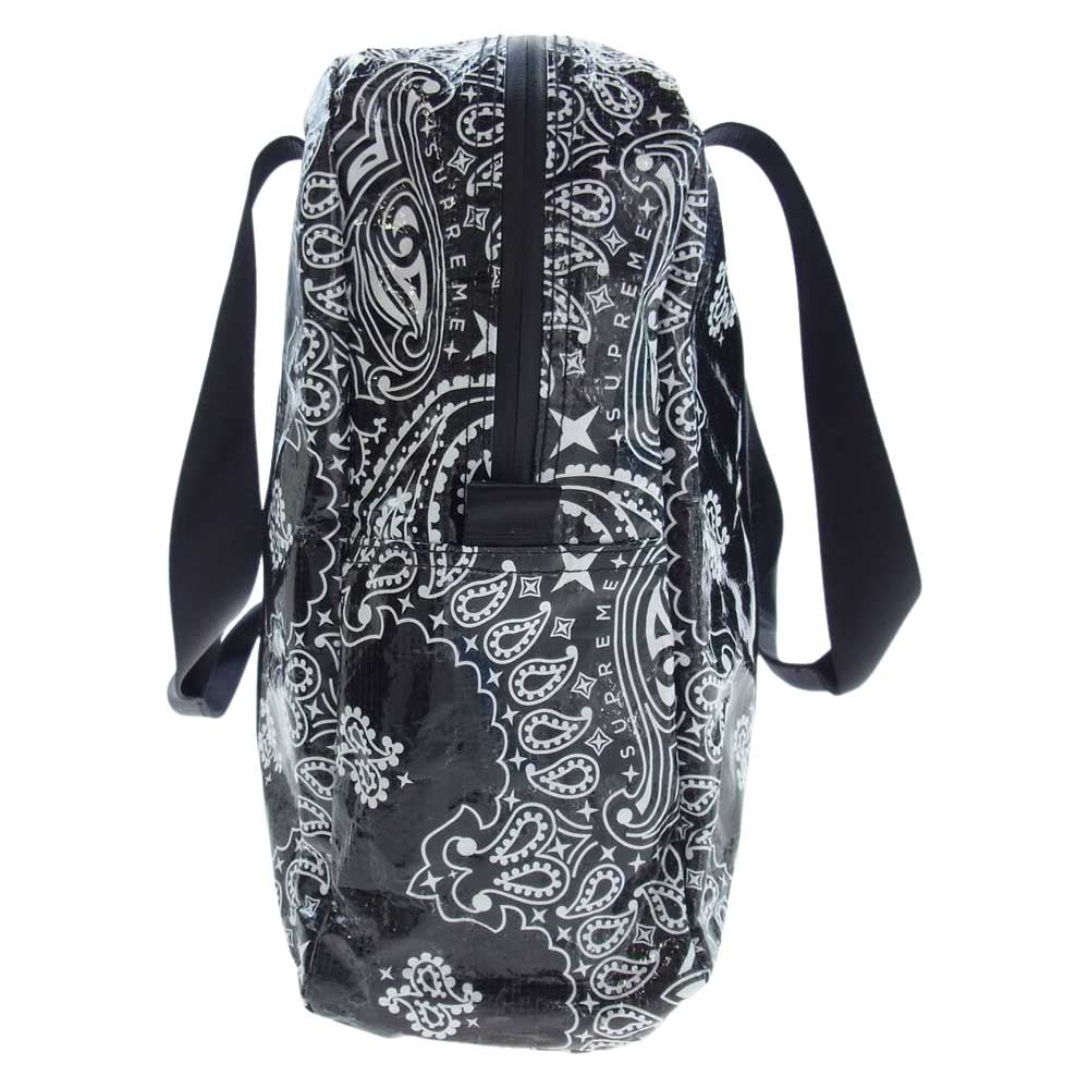 Supreme シュプリーム 21SS Bandana Tarp Small Duflle bag バンダナ タープ スモール ダッフルバッグ ナイロンバック ボックスロゴ トート バッグ ブラック系【美品】【中古】