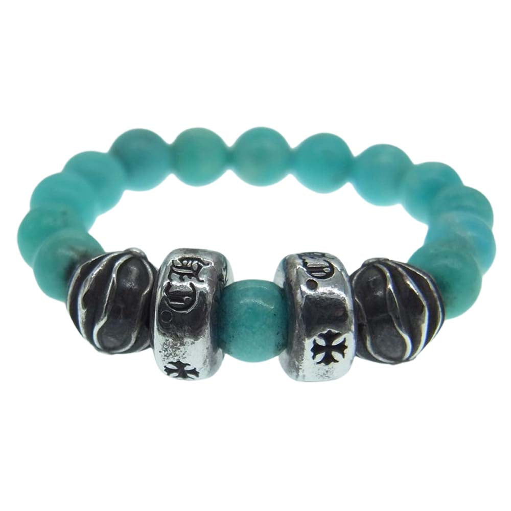 CHROME HEARTS クロムハーツ（原本無） BEAD RING ビーズ ターコイズ リング ライトブルー系 17号程度【中古】