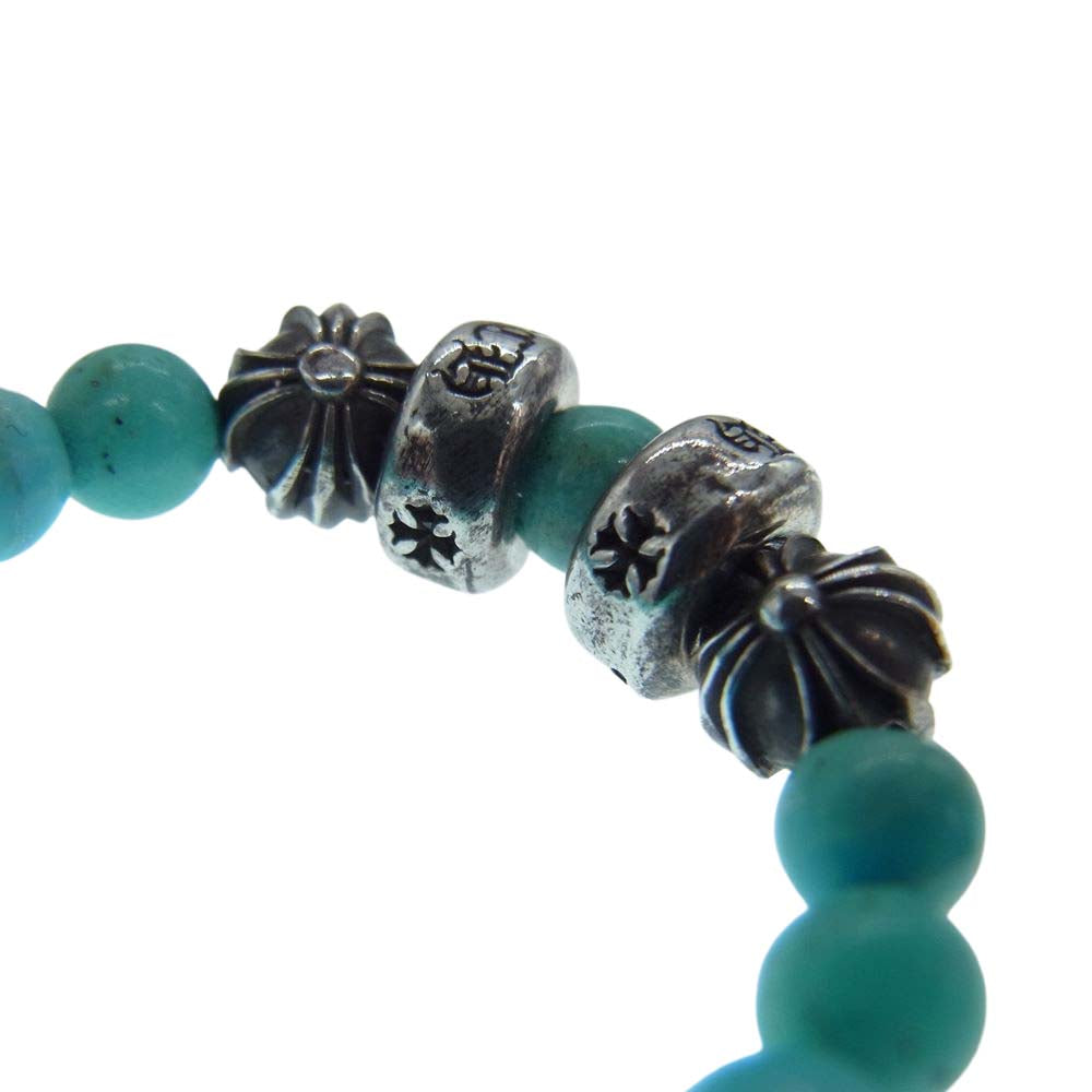 CHROME HEARTS クロムハーツ（原本無） BEAD RING ビーズ ターコイズ リング ライトブルー系 17号程度【中古】