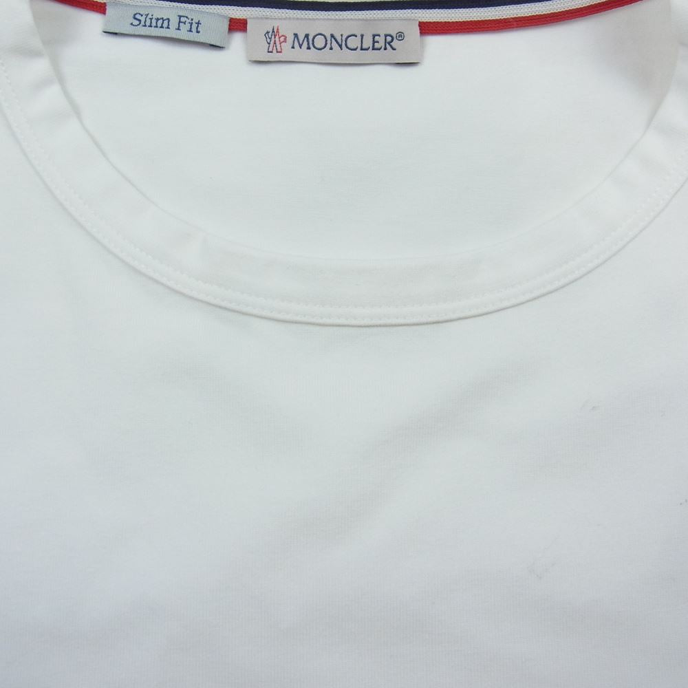 MONCLER モンクレール C-SCOM-20-45874 MAGLIA T-SHIRT マグリア トリコロール Tシャツ ホワイト系 S【中古】