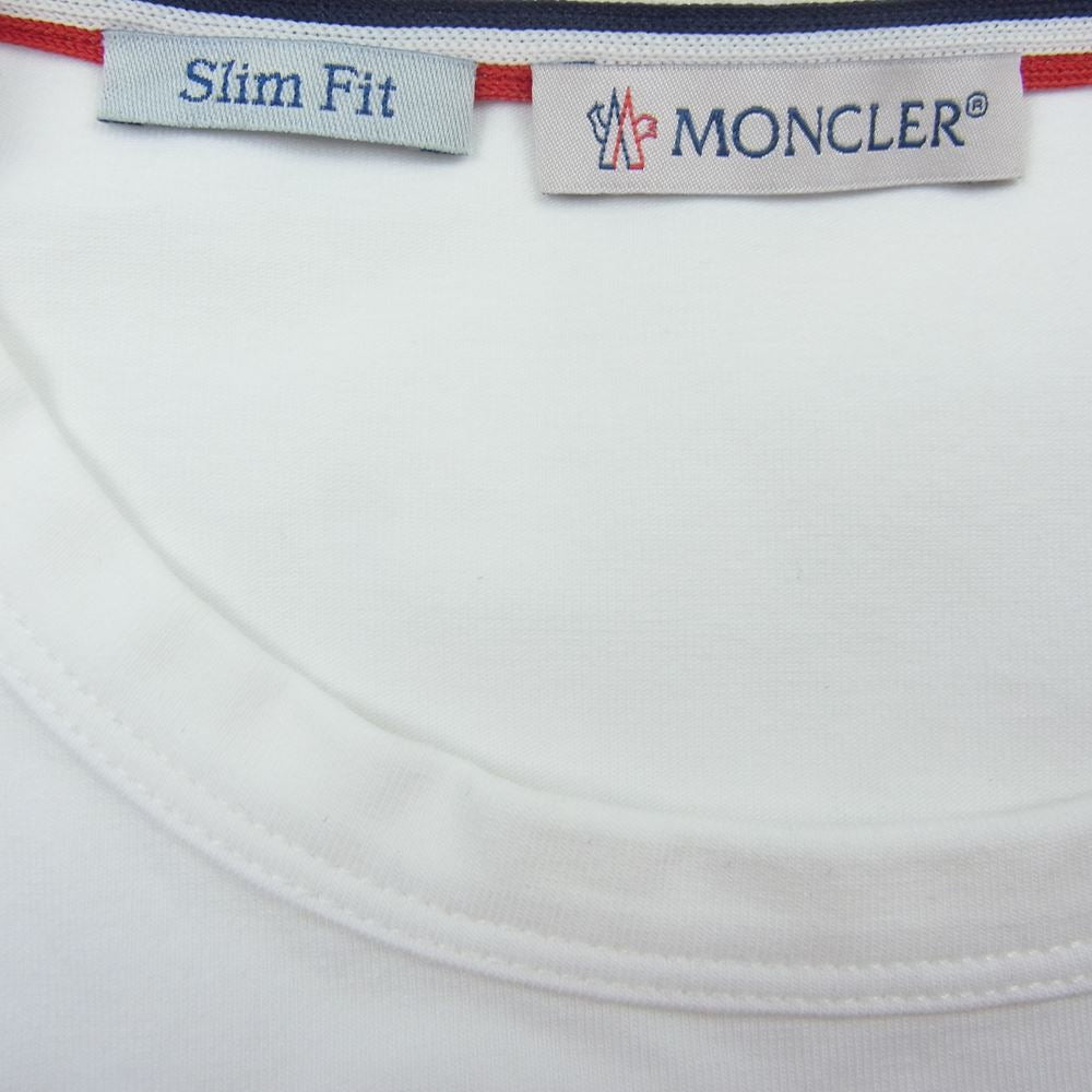 MONCLER モンクレール C-SCOM-20-45874 MAGLIA T-SHIRT マグリア トリコロール Tシャツ ホワイト系 S【中古】
