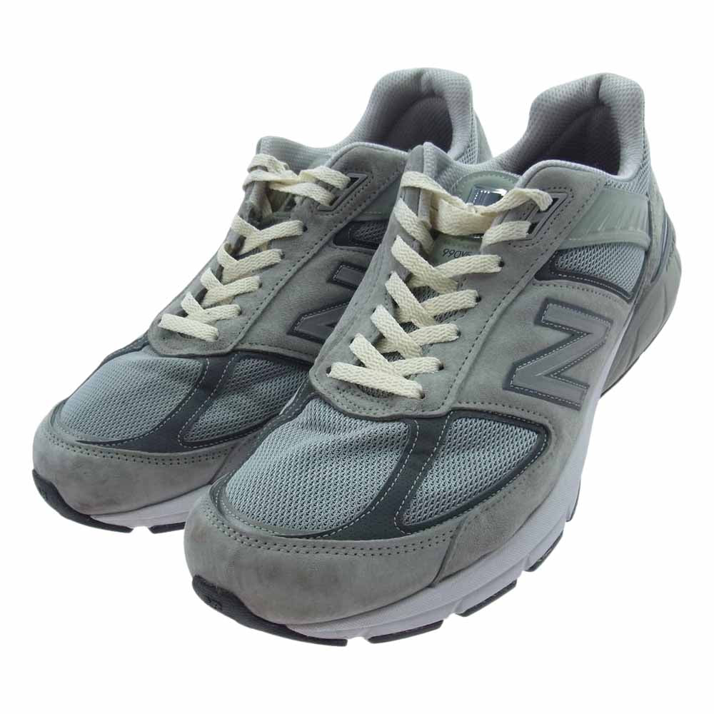 NEW BALANCE ニューバランス M990GL5 990V5 グレー スエード メッシュ スニーカー グレー系 32cm【中古】