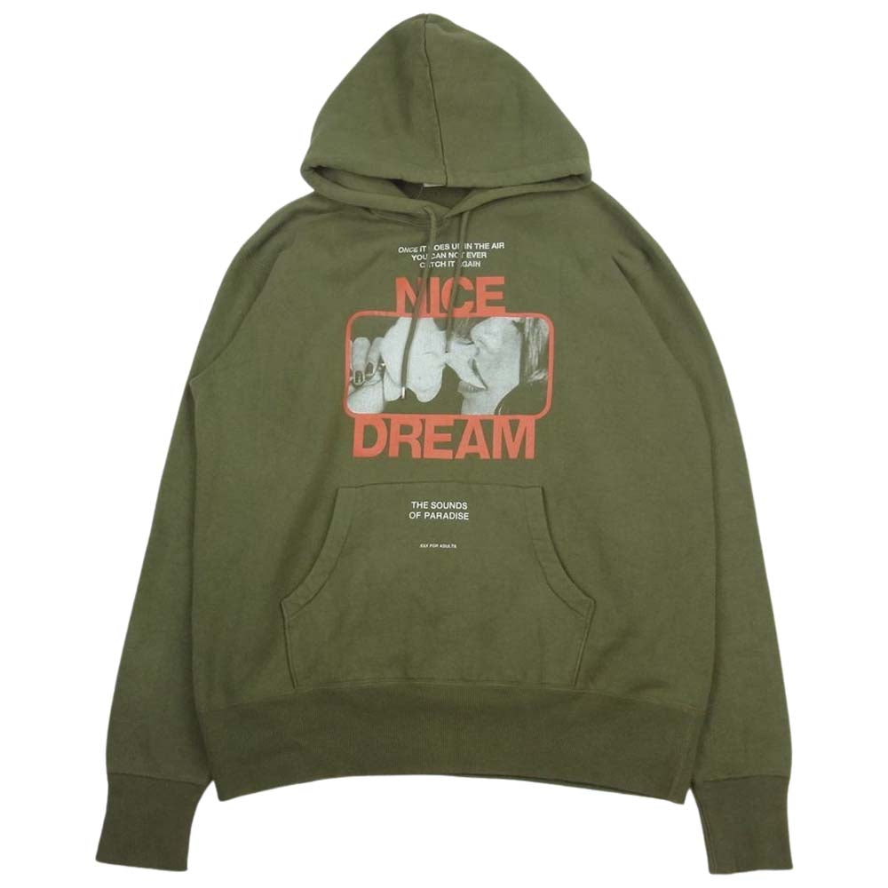 RADIALL ラディアル 16AW RAD-16AW-CUT001 FOR ADULT HOODIE プルオーバー パーカー カーキ系 L【中古】