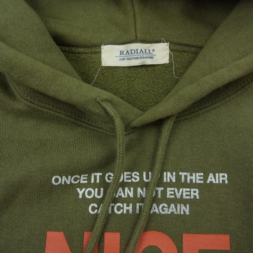 RADIALL ラディアル 16AW RAD-16AW-CUT001 FOR ADULT HOODIE プルオーバー パーカー カーキ系 L【中古】