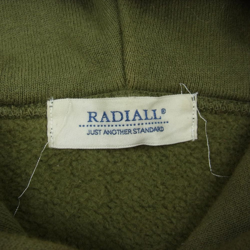 RADIALL ラディアル 16AW RAD-16AW-CUT001 FOR ADULT HOODIE プルオーバー パーカー カーキ系 L【中古】