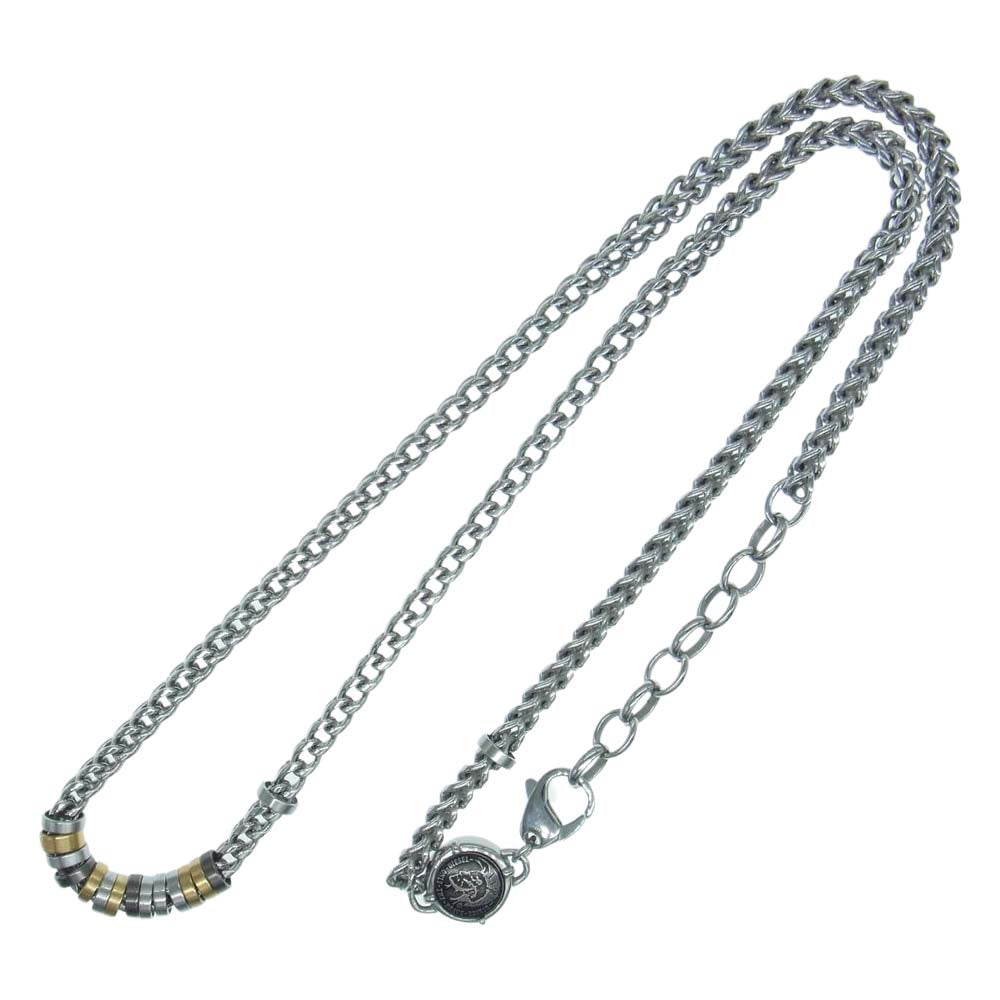 DIESEL ディーゼル STEEL チェーン ネックレス シルバー系【中古】