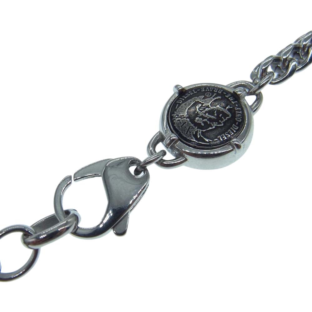 DIESEL ディーゼル STEEL チェーン ネックレス シルバー系【中古】