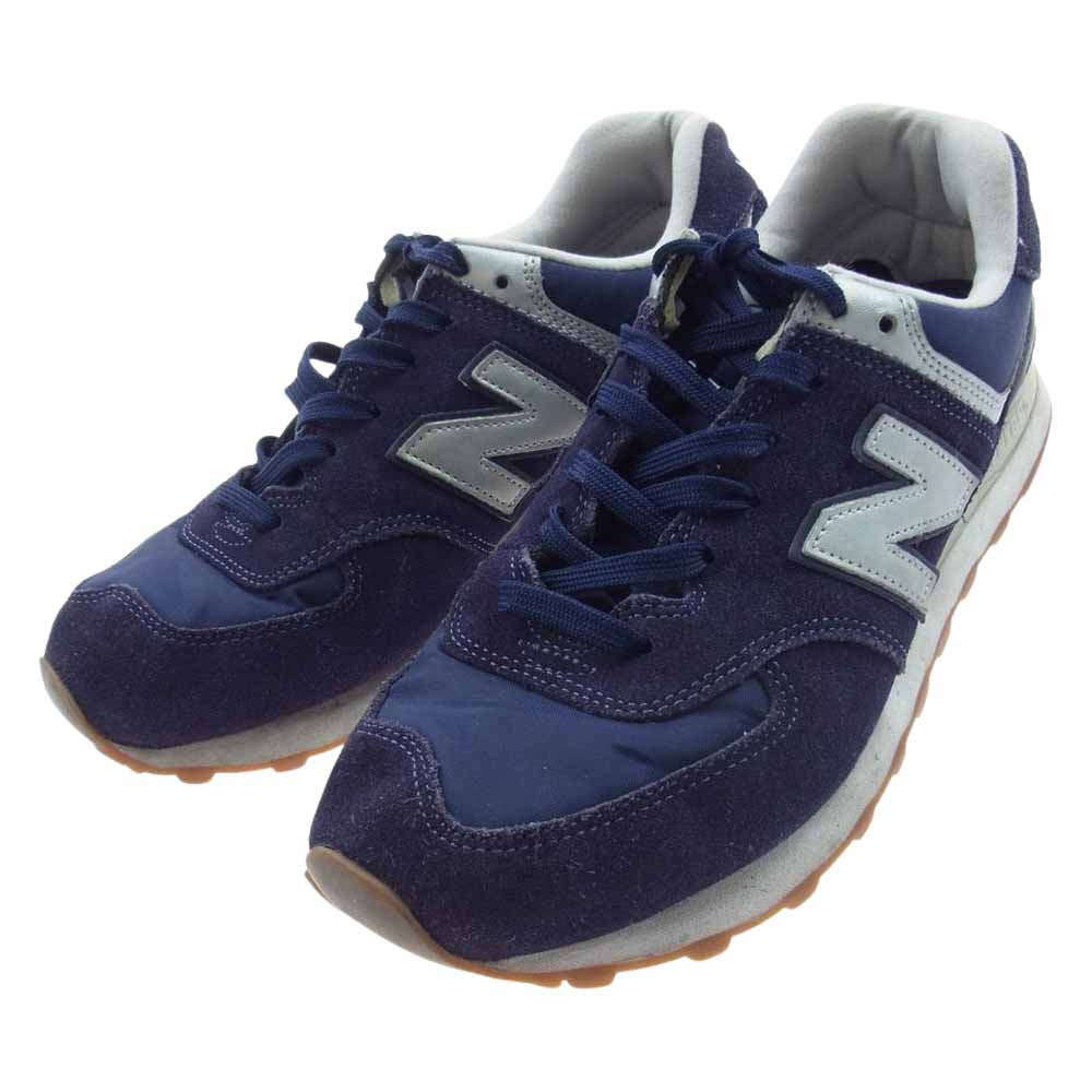 NEW BALANCE ニューバランス ML574HRJ 574 スエード スニーカー ネイビー系 26cm【中古】