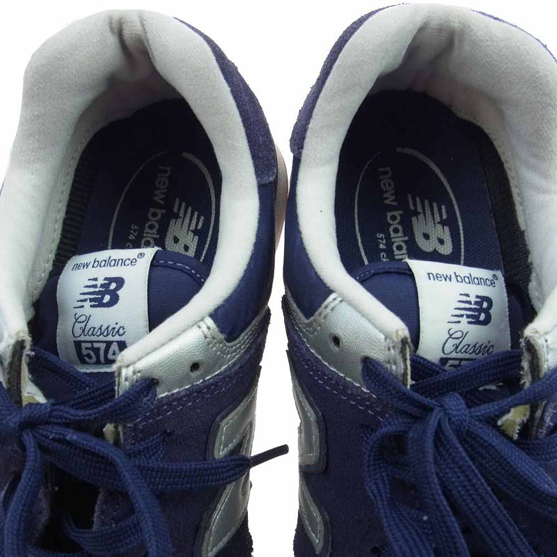 NEW BALANCE ニューバランス ML574HRJ 574 スエード スニーカー ネイビー系 26cm【中古】