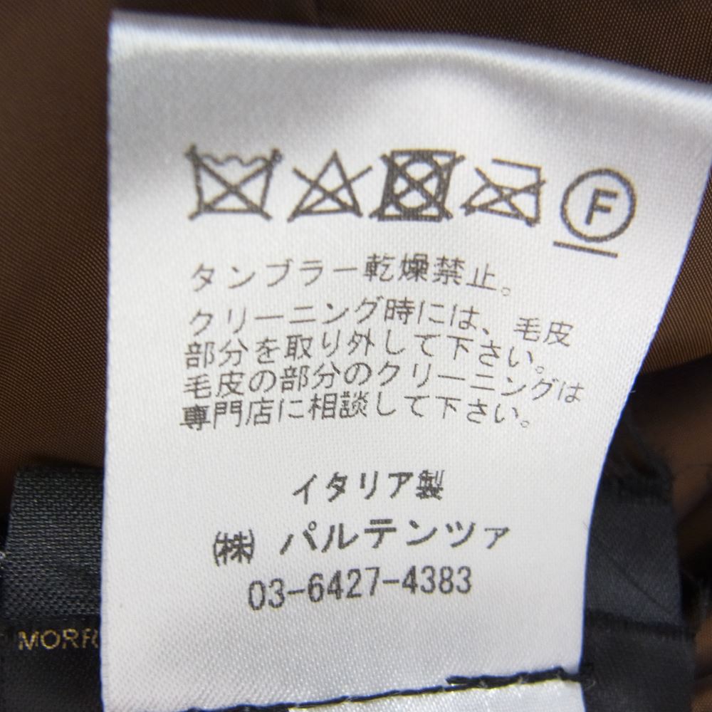 ムーレー 国内正規品 イタリア製 MORRIS-L モリス ラビットファー カシミヤ混 ダウンコート ブラック系 48【美品】【中古】