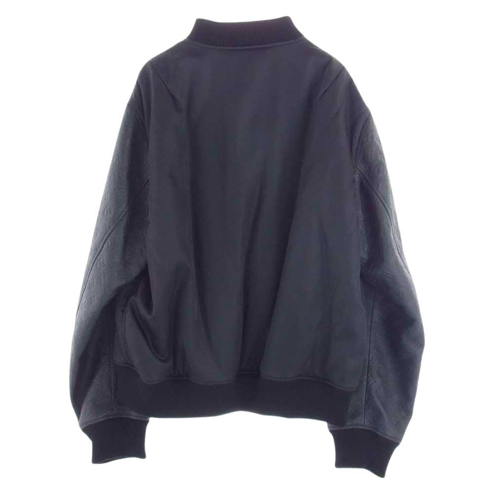 LOUIS VUITTON ルイ・ヴィトン 20AW HJL73ERMT モノグラム エンボスレザー 切替リバーシブル ボンバー ブルゾン ジャケット ブラック系 52【中古】