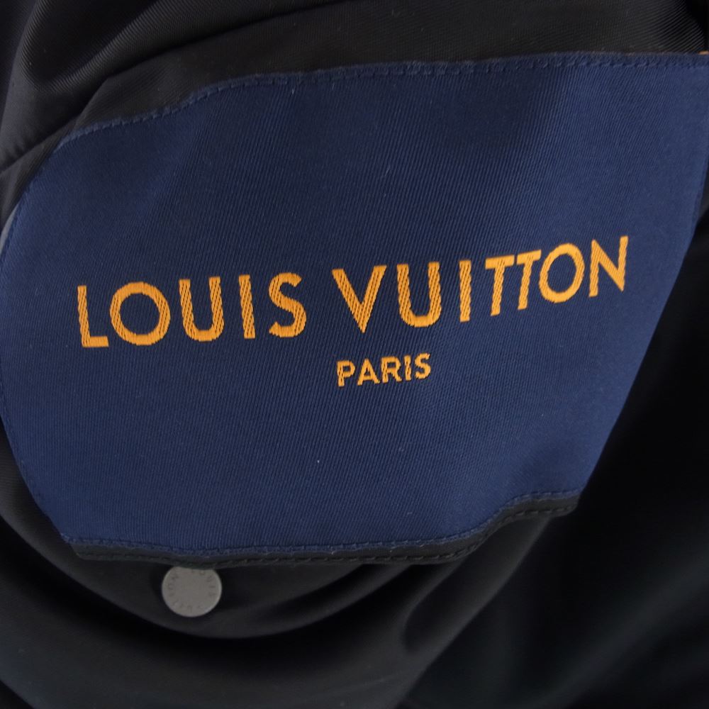 LOUIS VUITTON ルイ・ヴィトン 20AW HJL73ERMT モノグラム エンボスレザー 切替リバーシブル ボンバー ブルゾン ジャケット ブラック系 52【中古】