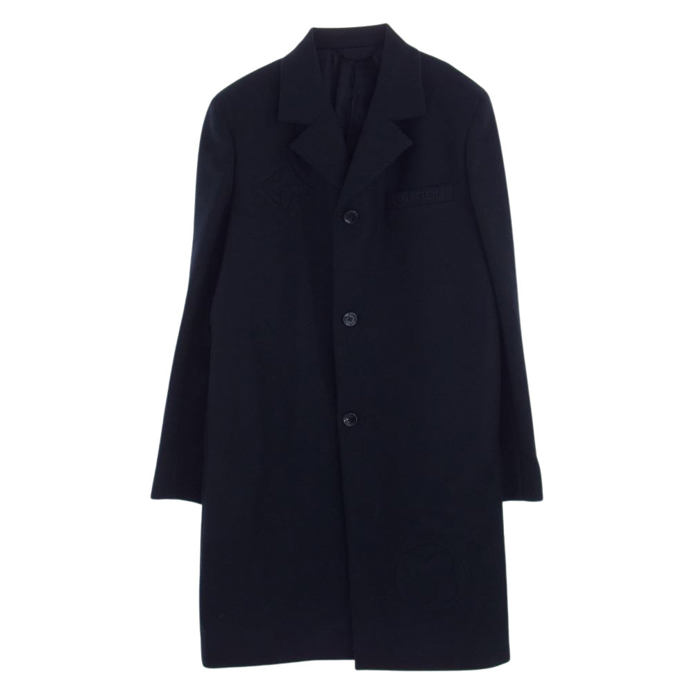 LOUIS VUITTON ルイ・ヴィトン 22SS HMC40EVPQ LVSE カシミヤ混 モノグラムフラワー エンボス コート ネイビー系 52【中古】
