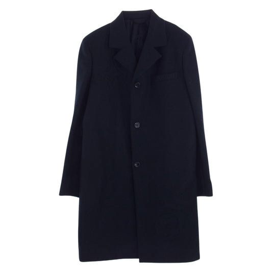 LOUIS VUITTON ルイ・ヴィトン 22SS HMC40EVPQ LVSE カシミヤ混 モノグラムフラワー エンボス コート ネイビー系 52【中古】