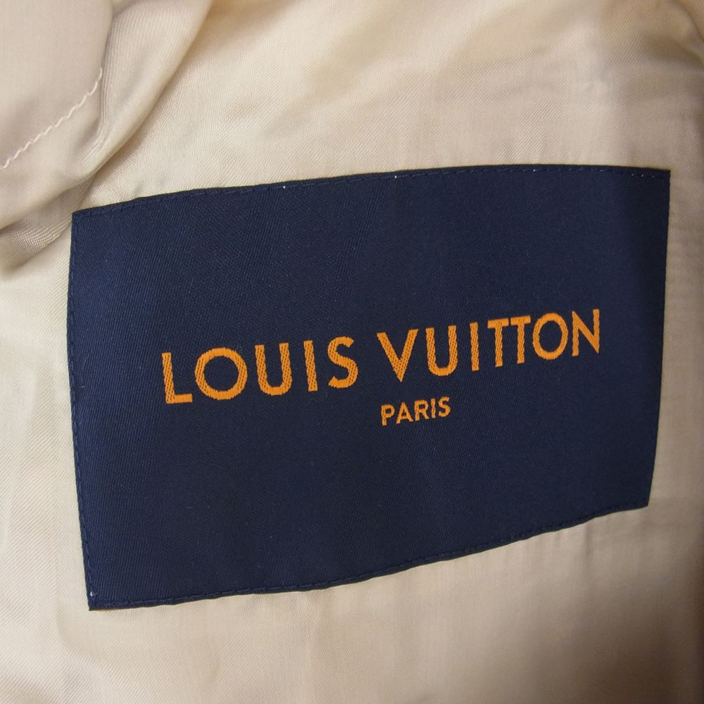 LOUIS VUITTON ルイ・ヴィトン 22AW 1AAHC HNL91XMJY LVパッチ 袖レザー切替 スタジャン スタジアムジャンパー バーシティジャケット オフホワイト系 ベージュ系 52【中古】