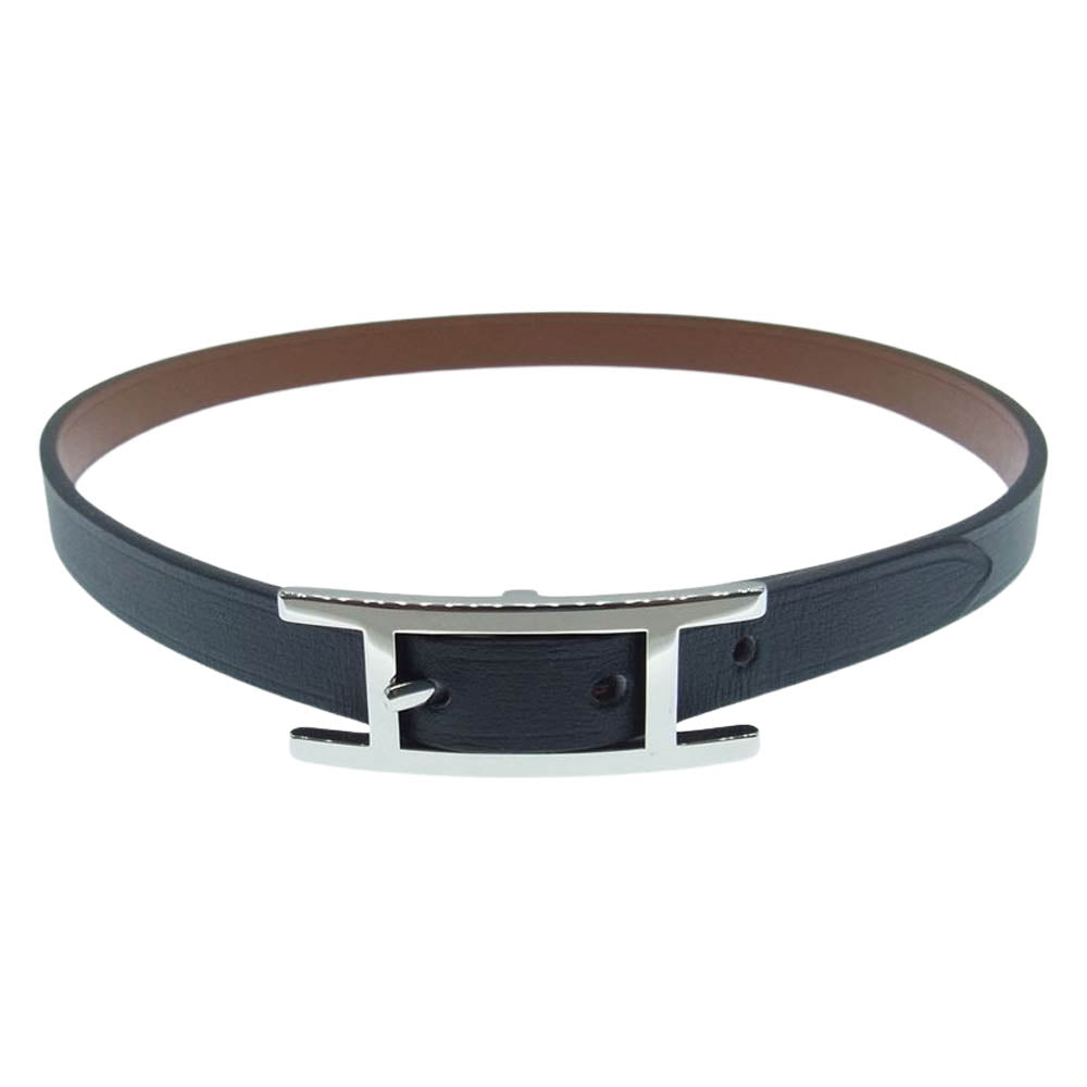 HERMES エルメス レザー ブレスレット ビーアピ ドゥブルトゥー ル ブラック系 ブラウン系【美品】【中古】