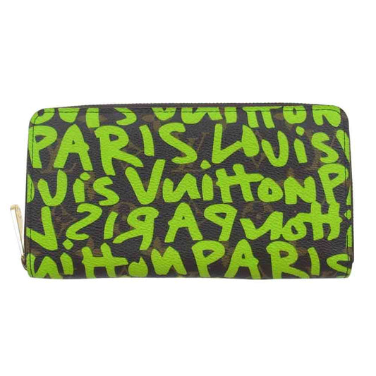 LOUIS VUITTON ルイ・ヴィトン M93712 モノグラム グラフィティ ジッピーウォレット ラウンドファスナー 長財布 ブラウン系 ライトグリーン系【中古】