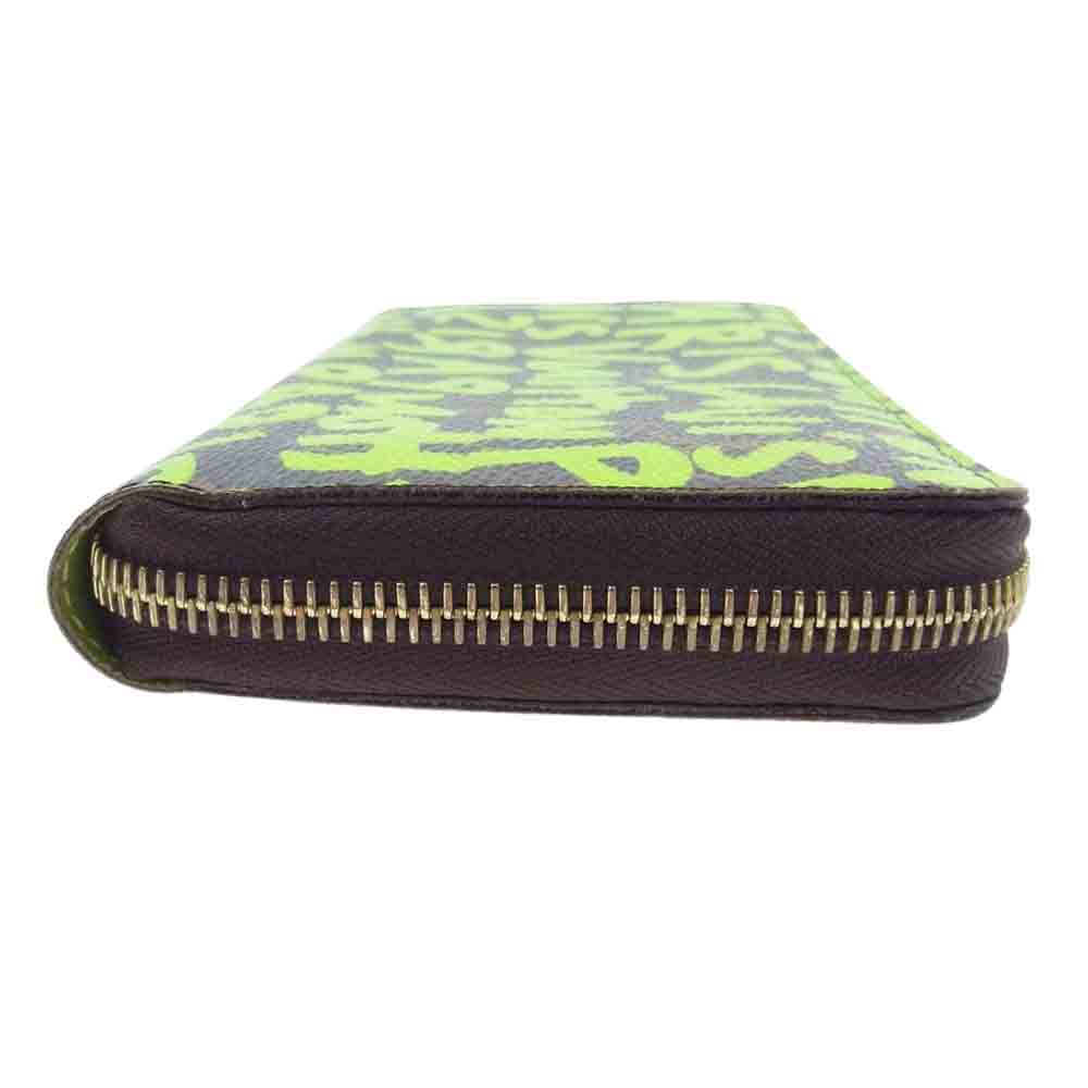 LOUIS VUITTON ルイ・ヴィトン M93712 モノグラム グラフィティ ジッピーウォレット ラウンドファスナー 長財布 ブラウン系 ライトグリーン系【中古】
