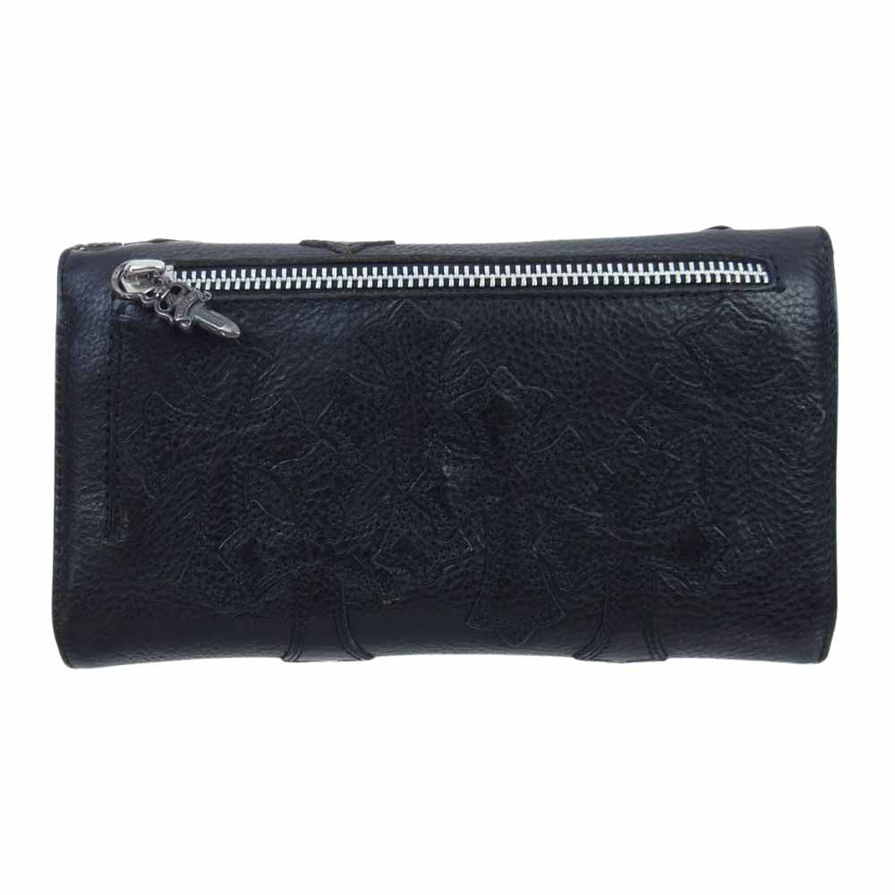 CHROME HEARTS クロムハーツ（原本有） スペシャルオーダー品 カスタム クロスパッチ WAVE ウェーブウォレット 財布 ブラック系【中古】