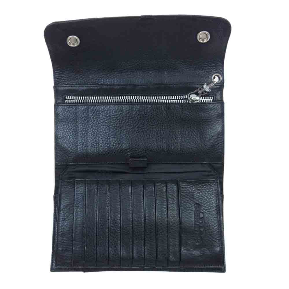 CHROME HEARTS クロムハーツ（原本有） スペシャルオーダー品 カスタム クロスパッチ WAVE ウェーブウォレット 財布 ブラック系【中古】