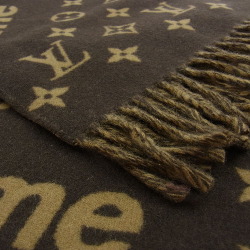 Supreme シュプリーム 17AW ×LOUIS VUITTON ルイヴィトン LV Monogram Scarf モノグラム カシミヤ混 スカーフ マフラー ブラウン系【新古品】【未使用】【中古】