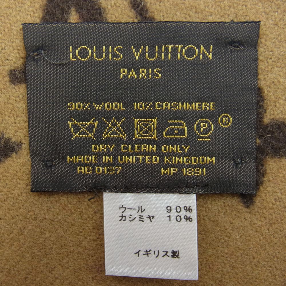 Supreme シュプリーム 17AW ×LOUIS VUITTON ルイヴィトン LV Monogram Scarf モノグラム カシミヤ混 スカーフ マフラー ブラウン系【新古品】【未使用】【中古】