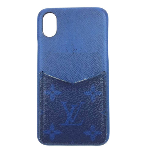 LOUIS VUITTON ルイ・ヴィトン M30273 タイガ iPhoneX XS アイフォン スマートフォン スマホ ケース ブルー系【中古】