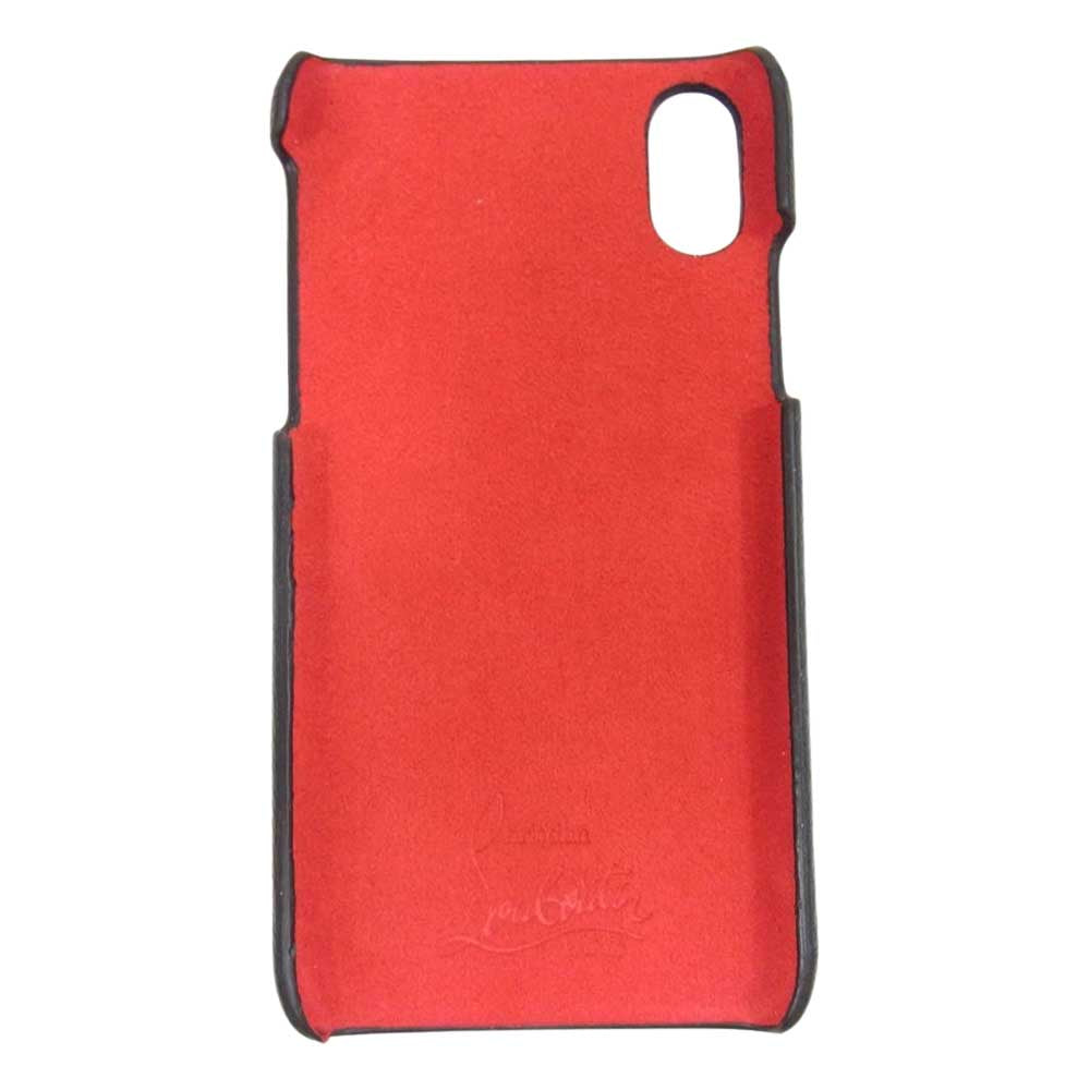 Christian Louboutin クリスチャンルブタン 3195066 iPhoneX XS アイフォン KIOS スタッズ スマートフォン スマホ ケース ブラック系【中古】