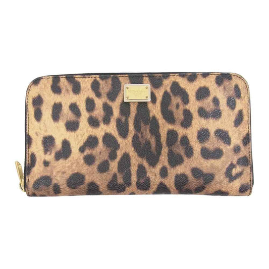DOLCE&GABBANA ドルチェアンドガッバーナ BI0473-A7158 レオパード 長財布 ウォレット ブラウン系【中古】