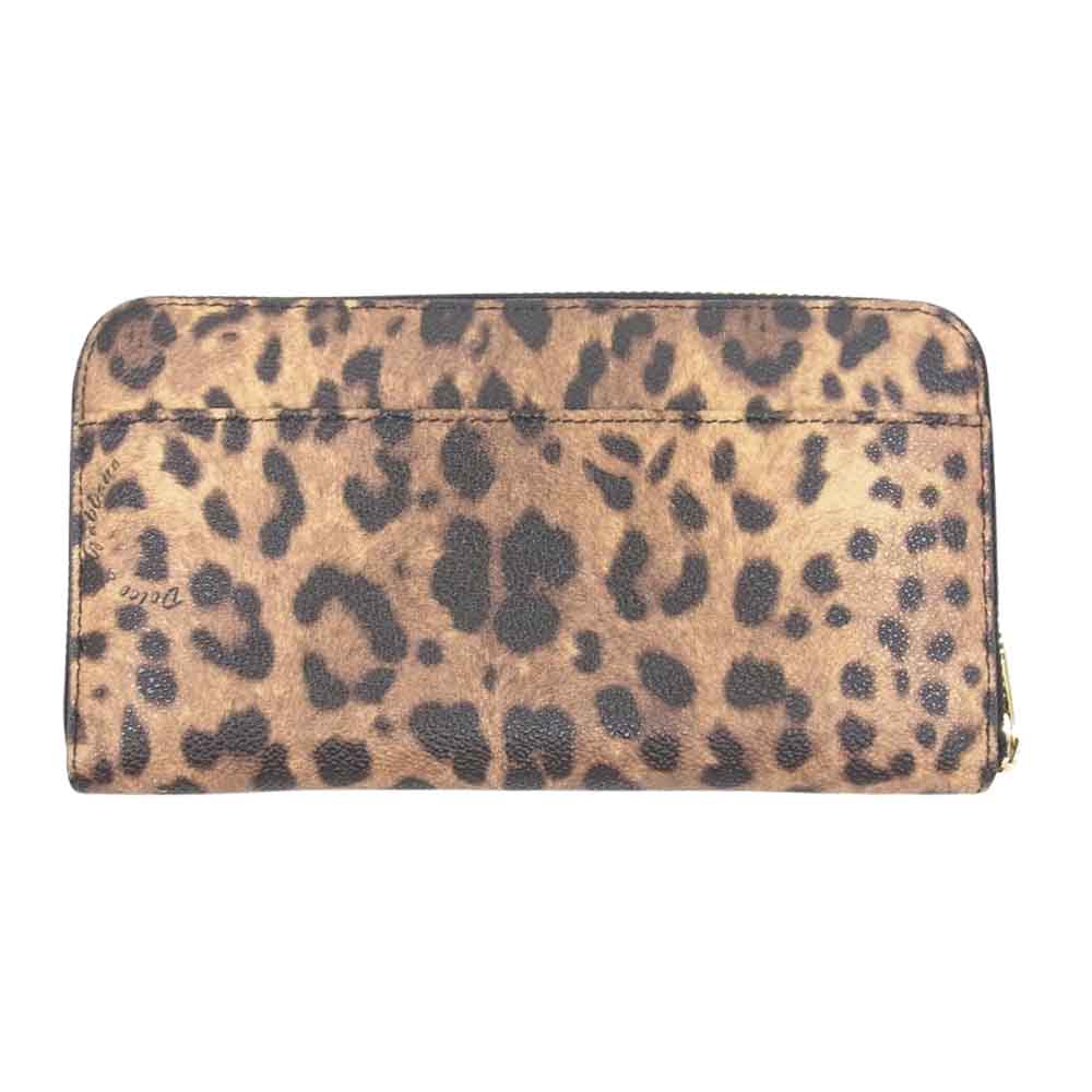 DOLCE&GABBANA ドルチェアンドガッバーナ BI0473-A7158 レオパード 長財布 ウォレット ブラウン系【中古】