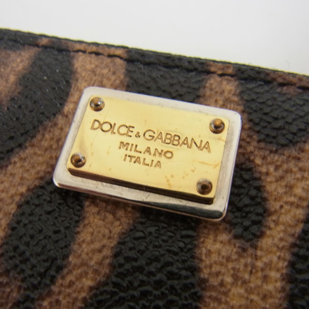DOLCE&GABBANA ドルチェアンドガッバーナ BI0473-A7158 レオパード 長財布 ウォレット ブラウン系【中古】