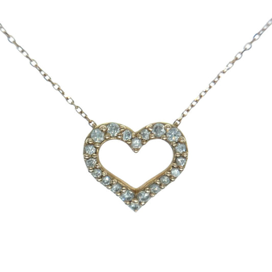 ヨンドシー K18PG ピンクゴールド ハート ダイヤ ネックレス ゴールド系【中古】