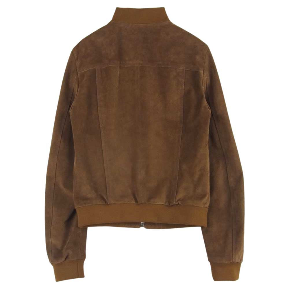 DOLCE&GABBANA ドルチェアンドガッバーナ 裏地レオパード スエード レザー ボンバー ジャケット ブルゾン イタリア製 ブラウン系 38【中古】