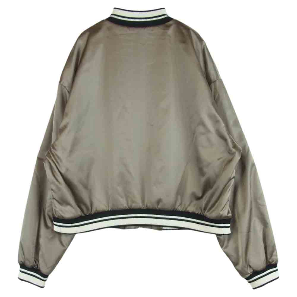 DOLCE&GABBANA ドルチェアンドガッバーナ F9E25Z-G7WHQ レタードワッペン付き ボンバー ジャケット ブルゾン グレイッシュベージュ系 40【新古品】【未使用】【中古】