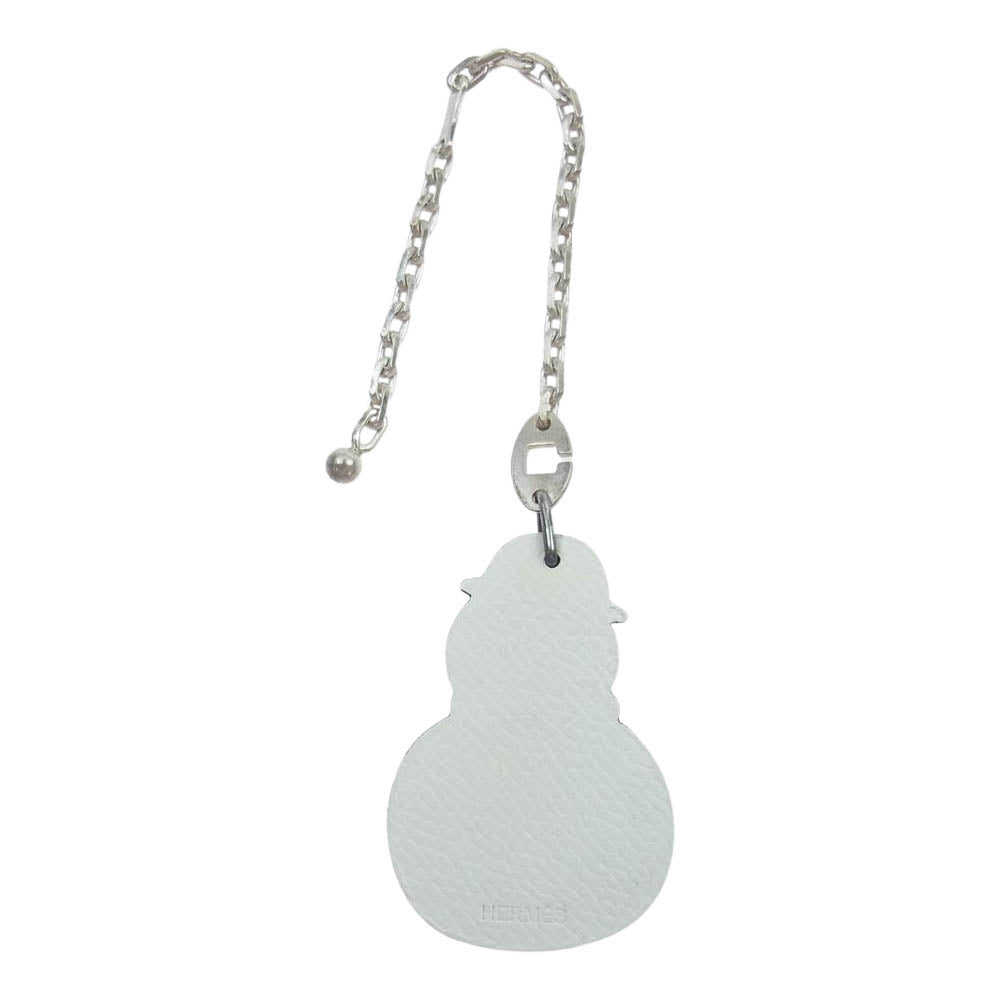 HERMES エルメス スノーマン 雪だるま キーホルダー  ホワイト系 シルバー系【中古】