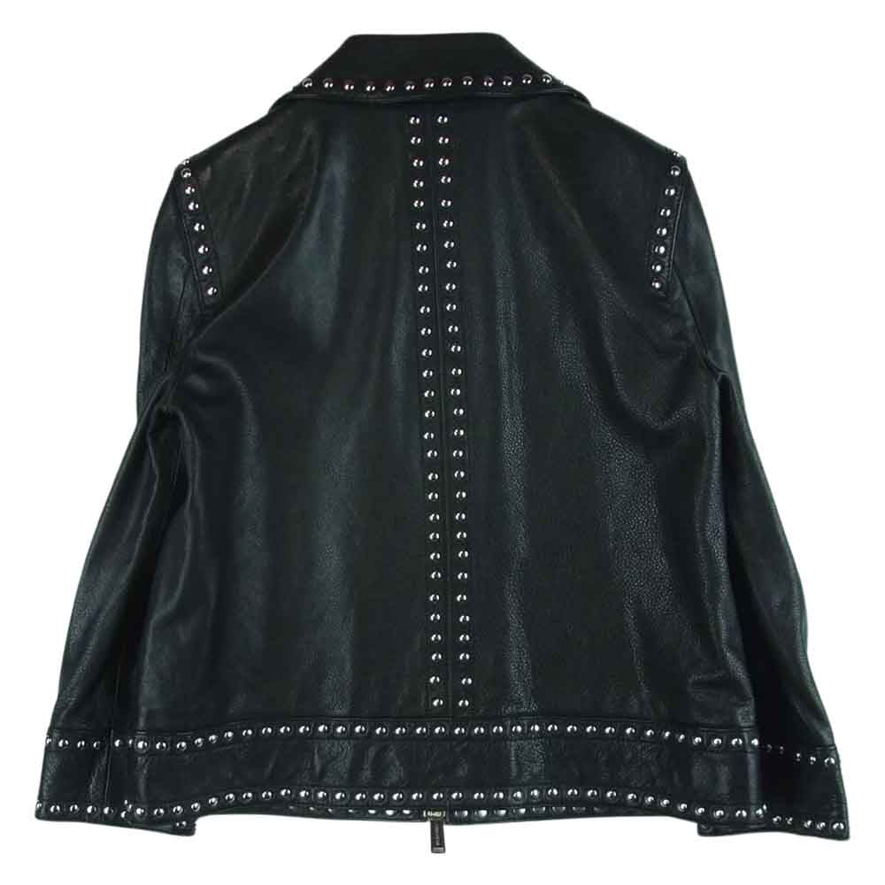 DSQUARED2 ディースクエアード S75AM0470 スタッズ レザー ライダース ジャケット イタリア製 ブラック系 38【中古】