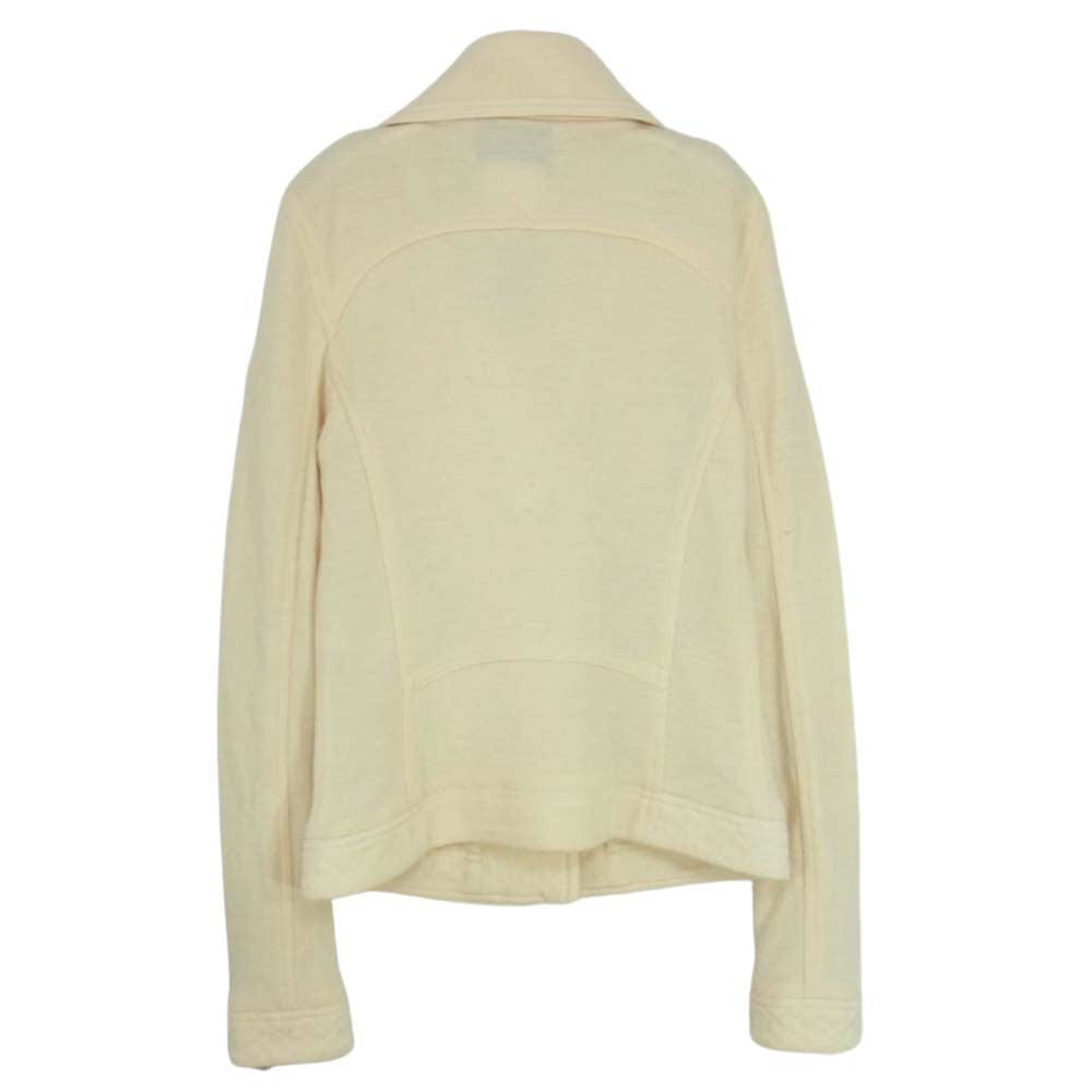 CHANEL シャネル P38075V21513 ウール シングル ライダース ジャケット オフホワイト系 36【中古】