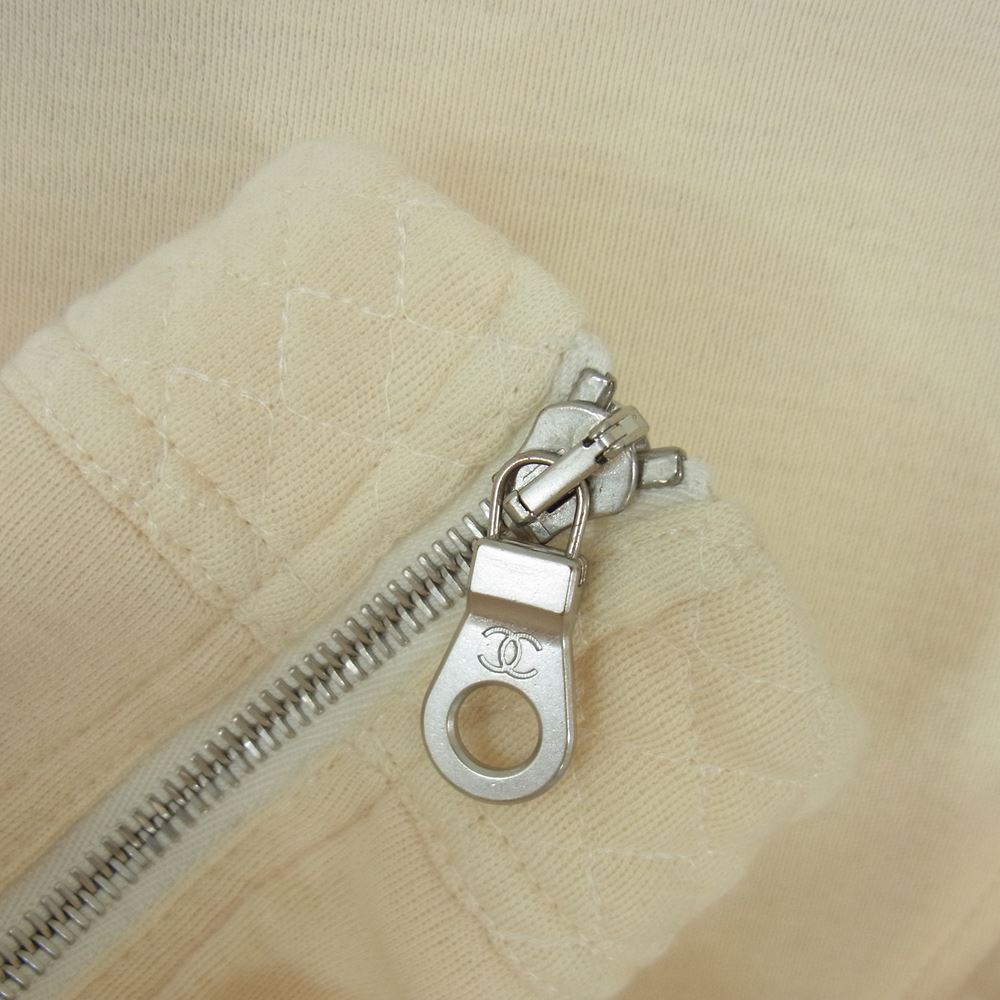 CHANEL シャネル P38075V21513 ウール シングル ライダース ジャケット オフホワイト系 36【中古】