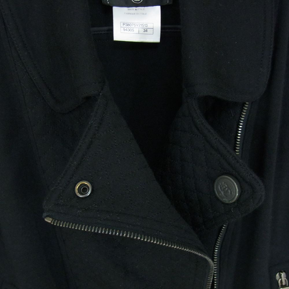 CHANEL シャネル P38075V21513 ウール シングル ライダース ジャケット ブラック系 34【中古】
