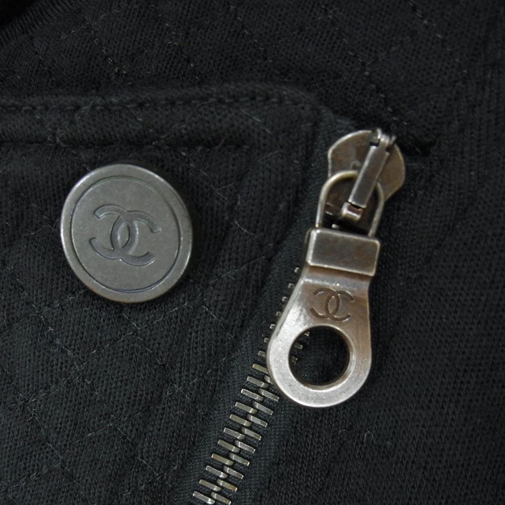 CHANEL シャネル P38075V21513 ウール シングル ライダース ジャケット ブラック系 34【中古】
