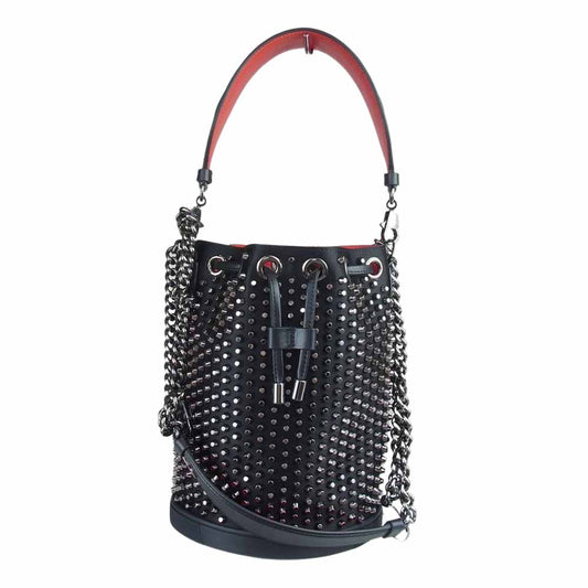 Christian Louboutin クリスチャンルブタン 3195257 Marie Jane マリージェーン バケット ショルダー バッグ ブラック系【中古】