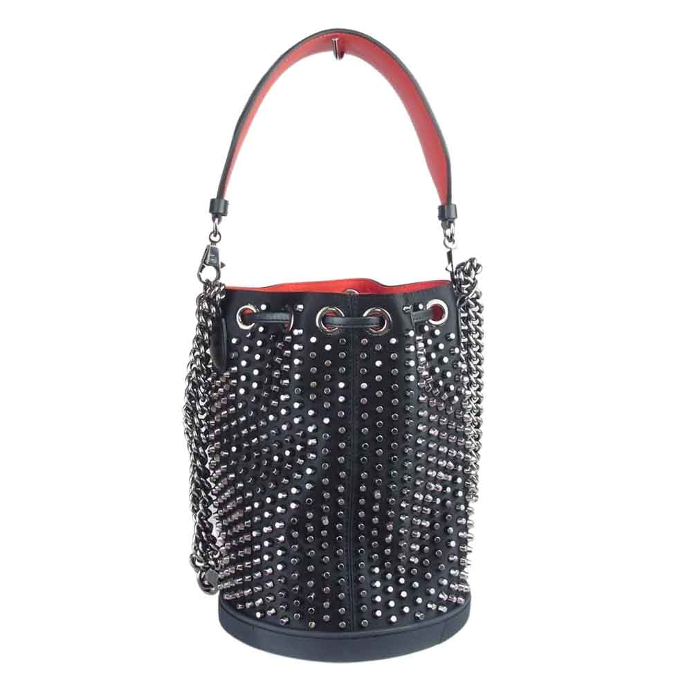 Christian Louboutin クリスチャンルブタン 3195257 Marie Jane マリージェーン バケット ショルダー バッグ ブラック系【中古】
