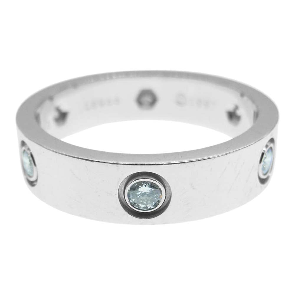 CARTIER カルティエ LOVE ラブ リング 750WG ホワイトゴールド フルダイヤ 6P リング シルバー系 63【中古】