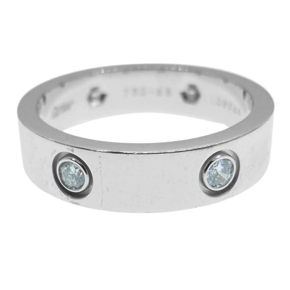 CARTIER カルティエ LOVE ラブ リング 750WG ホワイトゴールド フルダイヤ 6P リング シルバー系 63【中古】