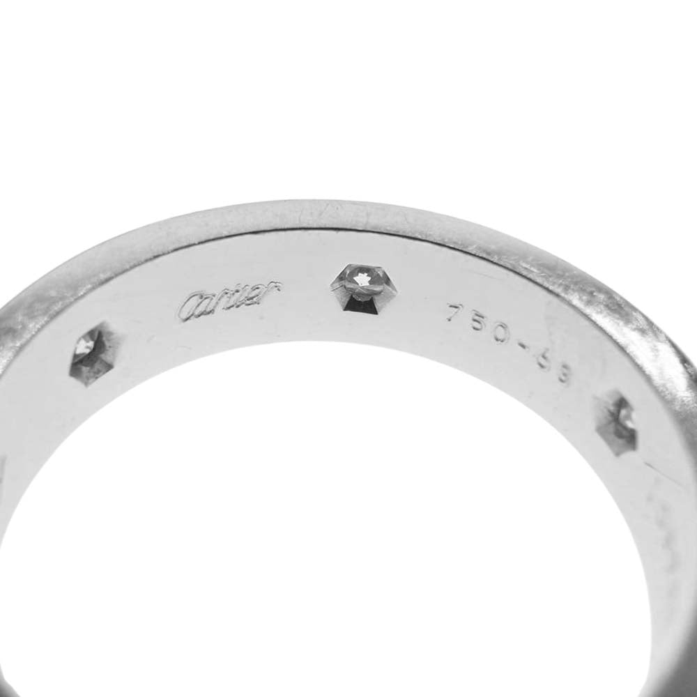 CARTIER カルティエ LOVE ラブ リング 750WG ホワイトゴールド フルダイヤ 6P リング シルバー系 63【中古】