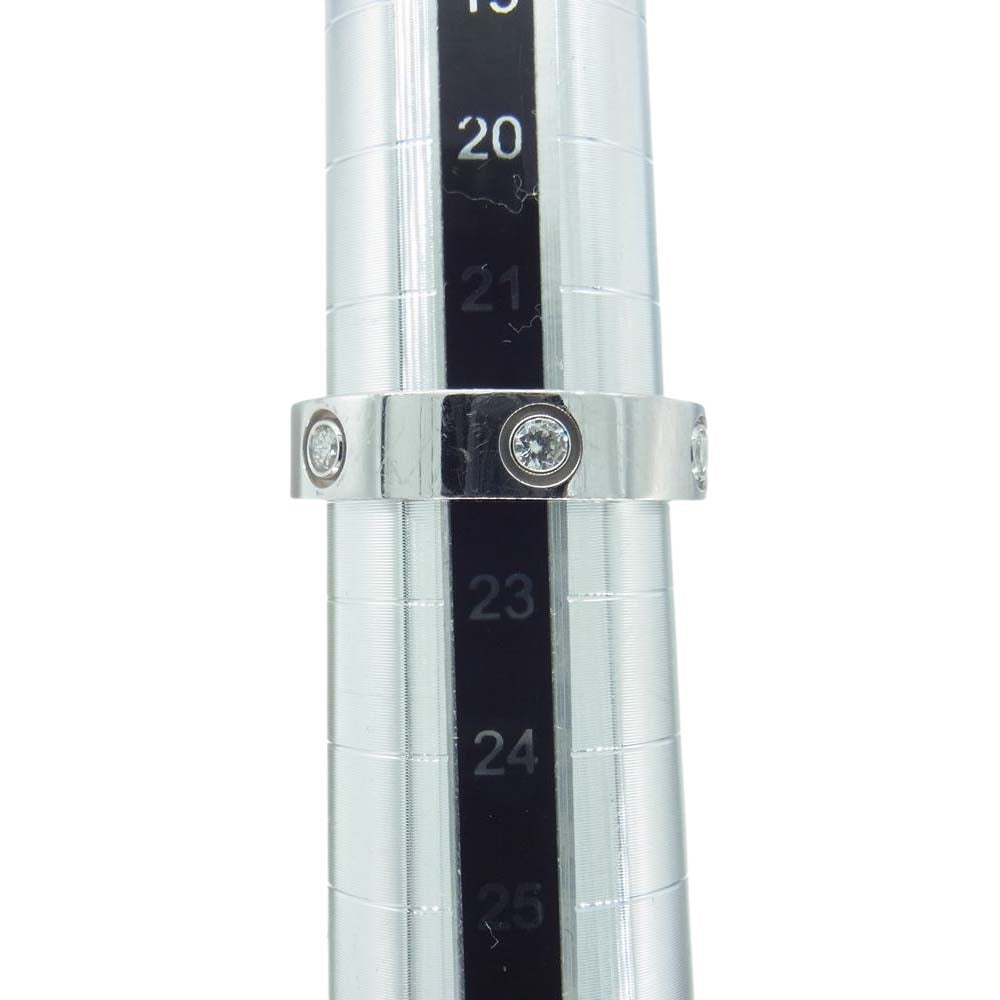 CARTIER カルティエ LOVE ラブ リング 750WG ホワイトゴールド フルダイヤ 6P リング シルバー系 63【中古】