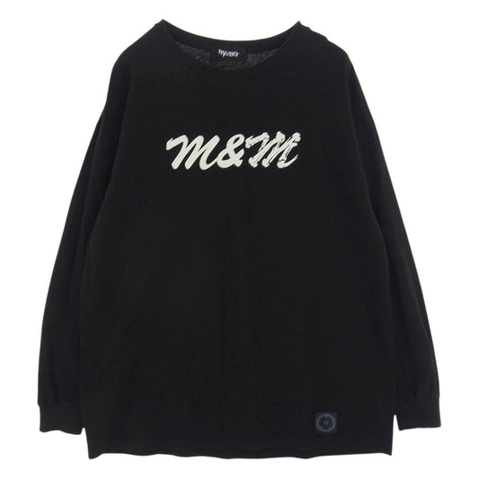 エムアンドエム x MASSES マシス 21AW エムアンドエムロゴプリント ロングスリーブ Tシャツ 長袖 ブラック系【中古】